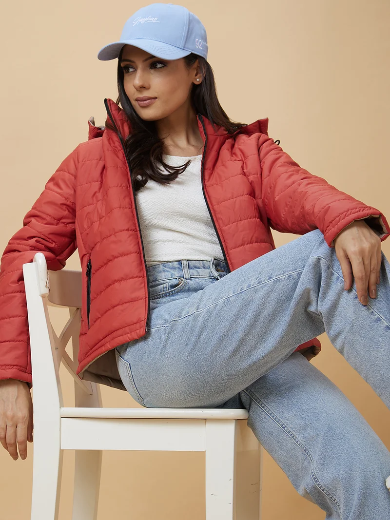 جلو باص Globus Women Hooded Reversible Puffer Jacket